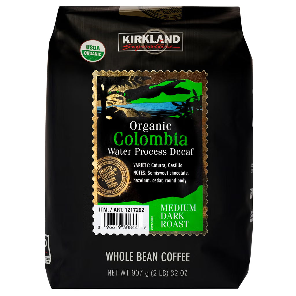 Kirkland Signature Organic Colombian Decaf Whole Bean Coffee, 2 lbs