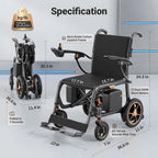 28-Lb Carbon Fiber Foldable Electric Wheelchair-28-Mile Range