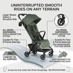 11.5 lbs Lightweight Travel Stroller | One-Second Auto Fold | Airplane Carry-On Compatible | Full Recline