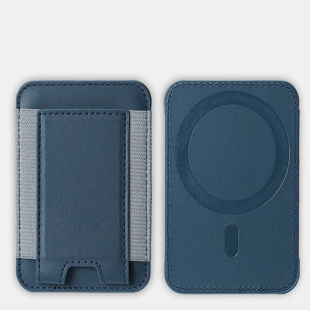 For Magsafe Card Holder Wallet Elastic Leather Pattern Case For iPhone 16 15 12 13 14 17Pro Max S25 Ultra Magnet Phone Bag Cover