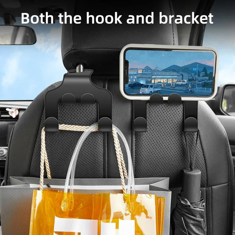 1/2/4pcs Car Seat Headrest Hook 4 Pack Hanger Storage Organizer Universal for Handbag Purse Coat Fit Universal Vehicle