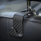 Universal Car Seat Headrest Hanger 4 Pack Carbon Fiber Pattern Back Seat Storage Hook Handbag Clothes Holder Vehicle Interior Pa
