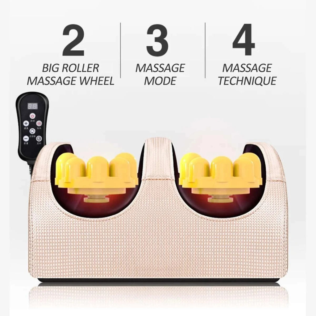 Super Big Electric Foot Leg Massager Deep Tissue Shiatsu Kneading Relax Heated Roller Calf Relieve Stress Care Foot Machine Tool