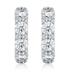 Real 925 Silver Moisanite Earrings D Color 4mm Moissanite Diamond Hoops Earrings for Women Sparking Wedding Fine Jewelry