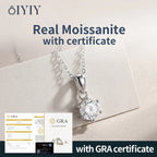 OIYIY 1-3ct Moissanite Necklace 925 Sterling Silver VVS1 GRA Certified Lab Grown Diamond Pendant Luxury Fine Jewelry Gift
