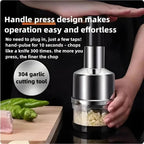 Vertical Hand Press Manual Garlic Vegetable Chopper With Storage Box