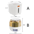360° Rotating 6-Grid Food Dispenser - Airtight Kitchen Storage Container for Grains, Cereal & Dry Goods