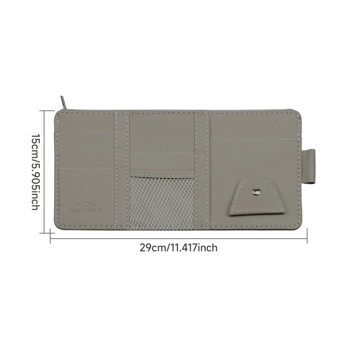 Car Glasses Storage PU Leather Multi-Function Sun Visor Point Organizer Storage Pocket Auto Sunglasses Holder Cards Organizer