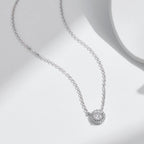 MODIAN Square & Round Halo Moissanite 925 Sterling Silver Pendant Necklace D Color VVS1 Lab Diamond Necklace For Women Jewelry