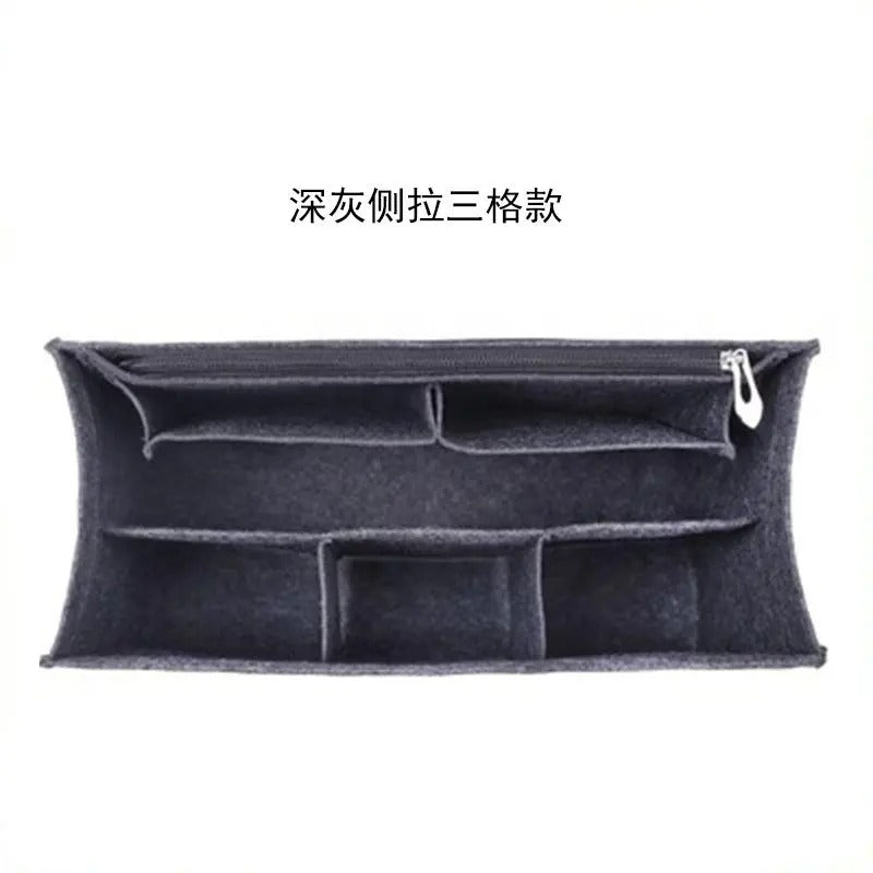 Felt Purse Organizer Insert Fits Book Tote Bag Large Medium Handbag Shaper Liner Multi Pockets Zipper Storage Makeup Accessories
